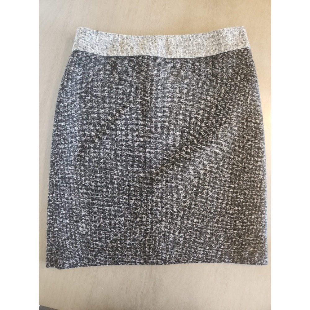Vintage Liz Claiborne Wool Blend Tweed Pencil Skirt Size 12 Gray Dark Academia